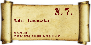 Mahl Tavaszka névjegykártya